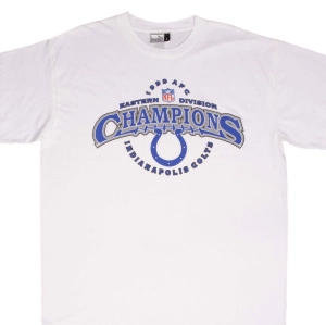 VINTAGE NFL INDIANAPOLIS COTS AFC CHAMPIONS 1999 PUMA TEE SHIRT SIZE LARGE