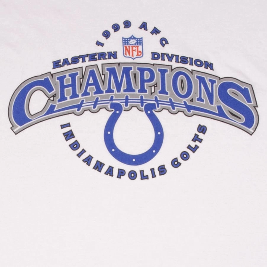 VINTAGE NFL INDIANAPOLIS COTS AFC CHAMPIONS 1999 PUMA TEE SHIRT SIZE LARGE