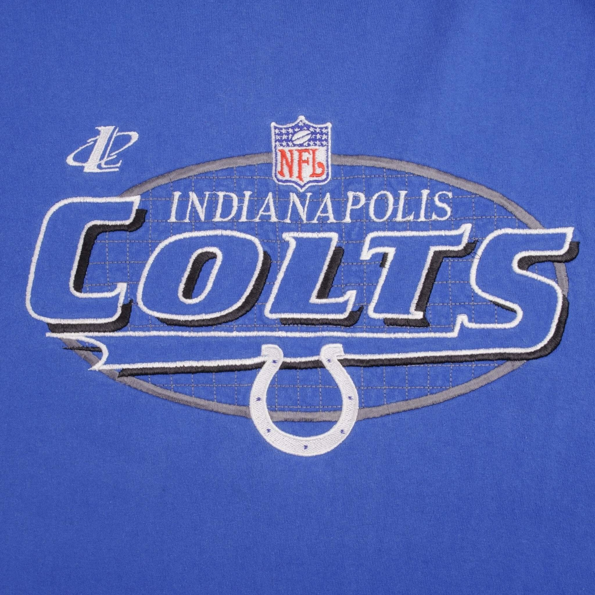 VINTAGE NFL INDIANAPOLIS COTS EMBROIDERED TEE SHIRT 1990S SIZE LARGE MADE IN USA