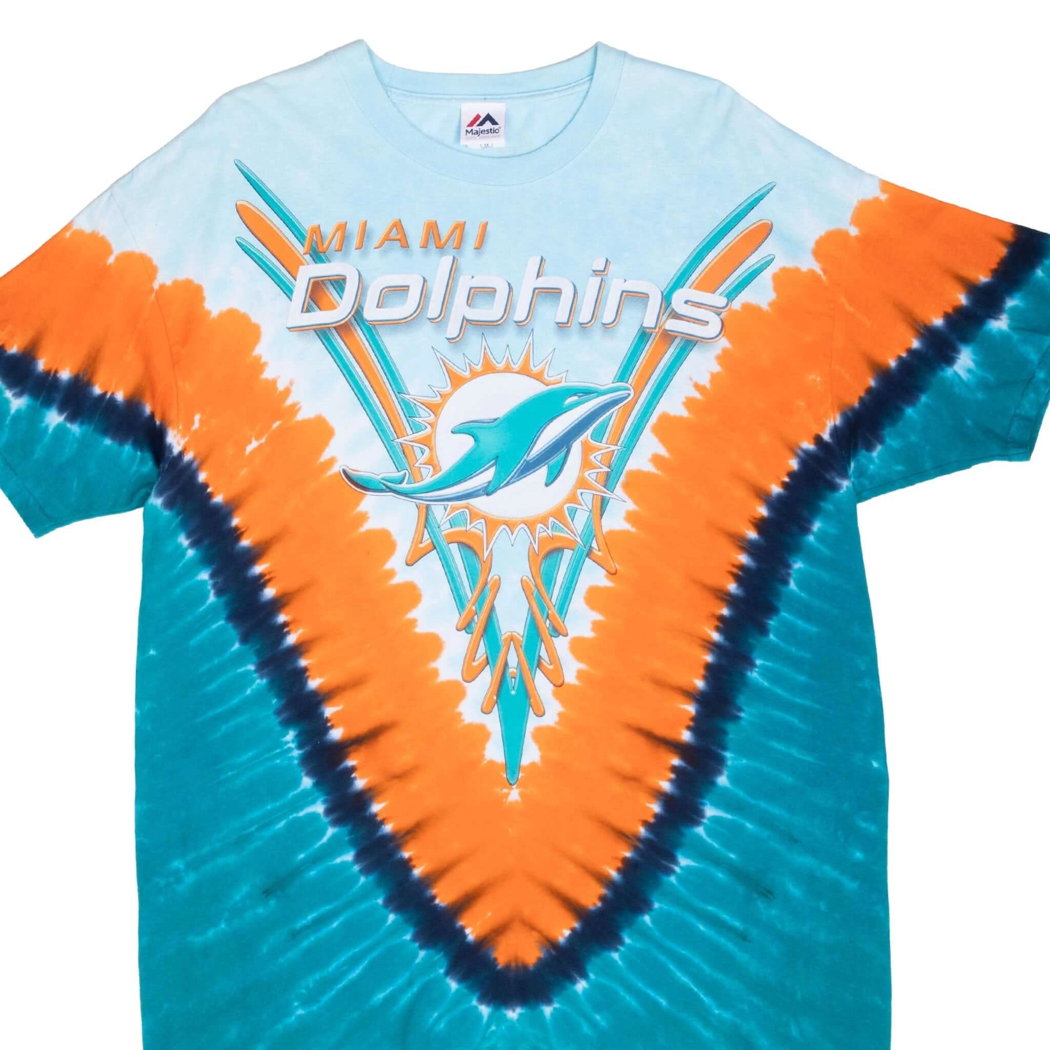 VINTAGE NFL MIAMI DOLPHINS TIE DYE TEE SHIRT XL 2000S