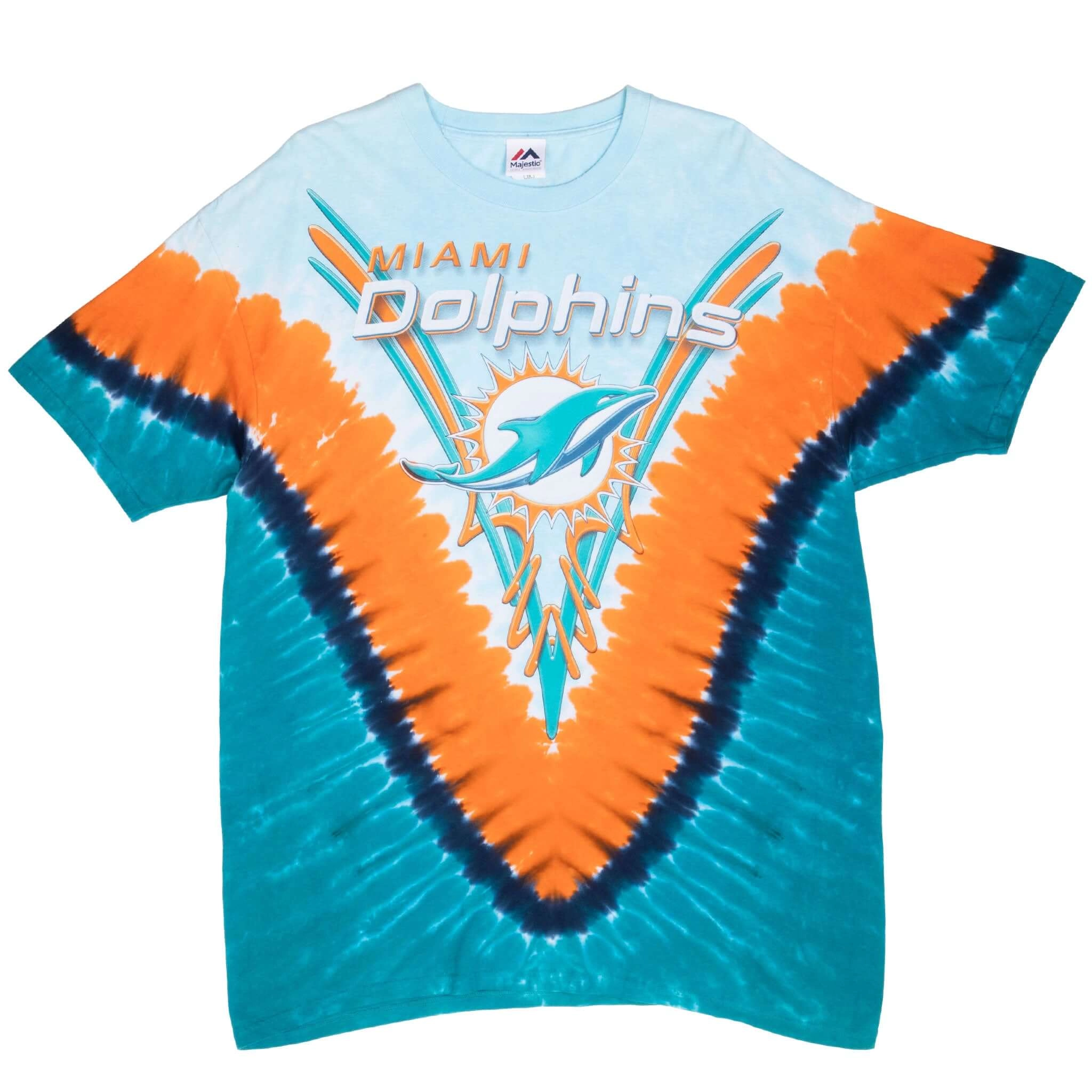 VINTAGE NFL MIAMI DOLPHINS TIE DYE TEE SHIRT XL 2000S
