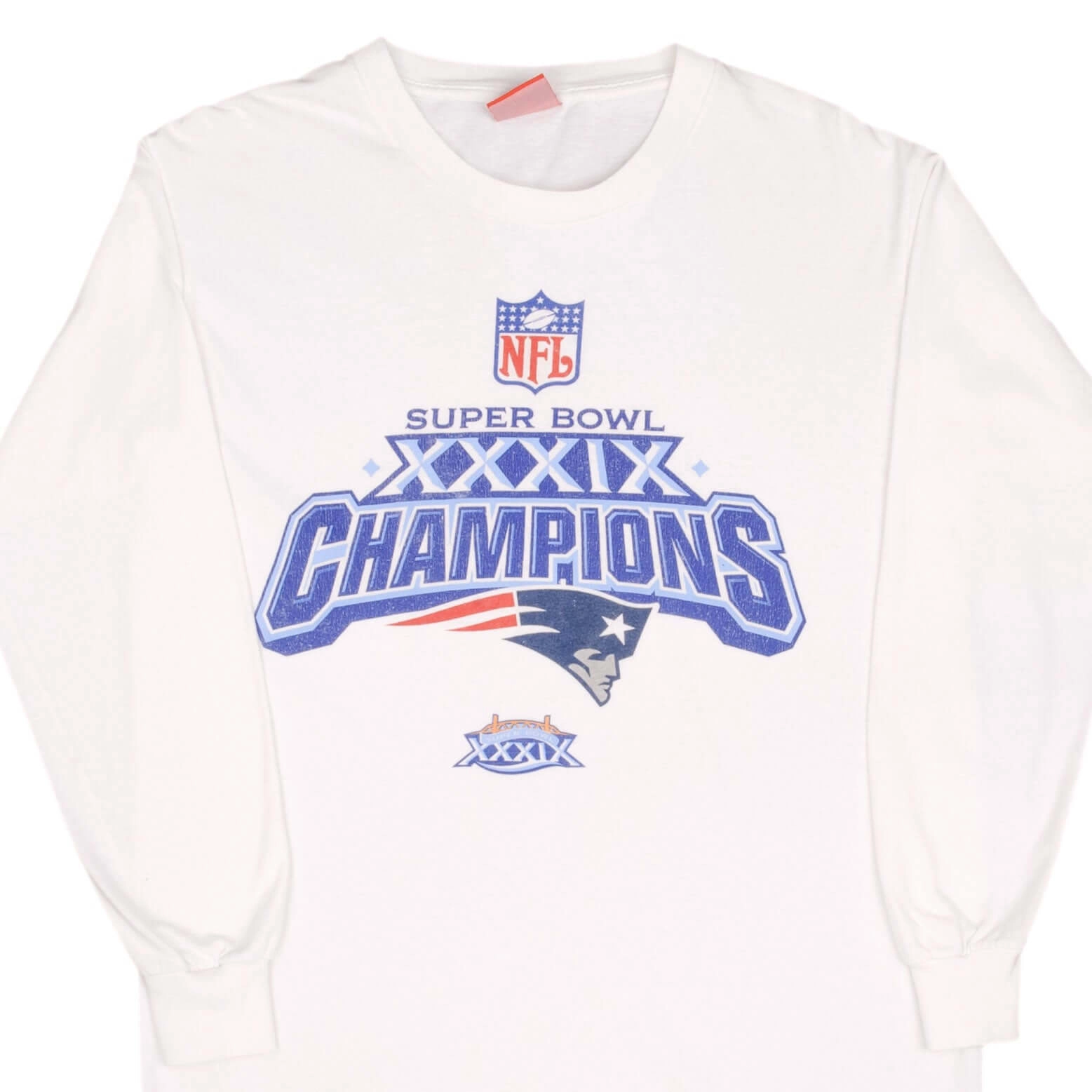 VINTAGE NFL NEW ENGLAND PATRIOTS SUPER BOWL XXXIX CHAMPIONS TEE SHIRT 2005 LARGE