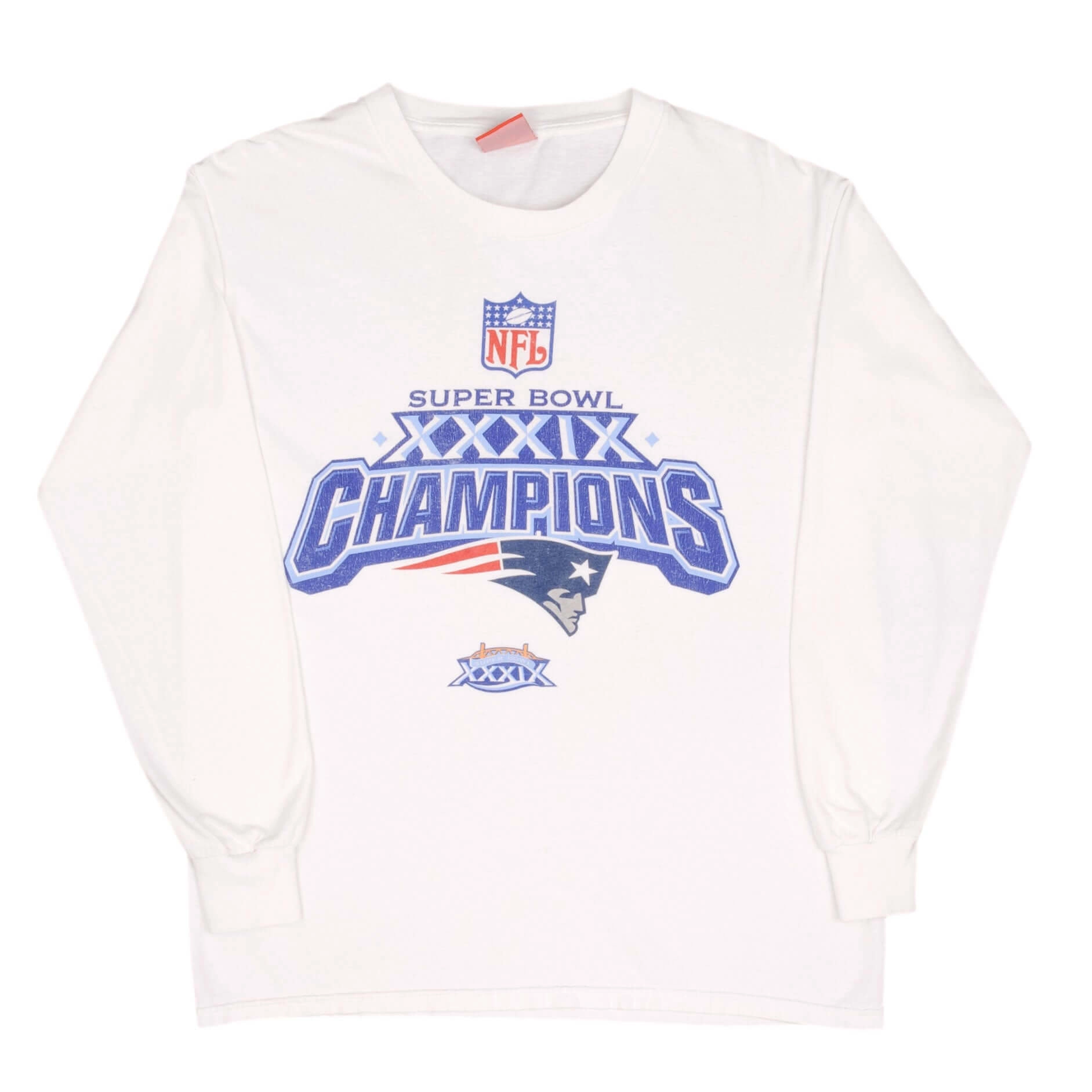VINTAGE NFL NEW ENGLAND PATRIOTS SUPER BOWL XXXIX CHAMPIONS TEE SHIRT 2005 LARGE