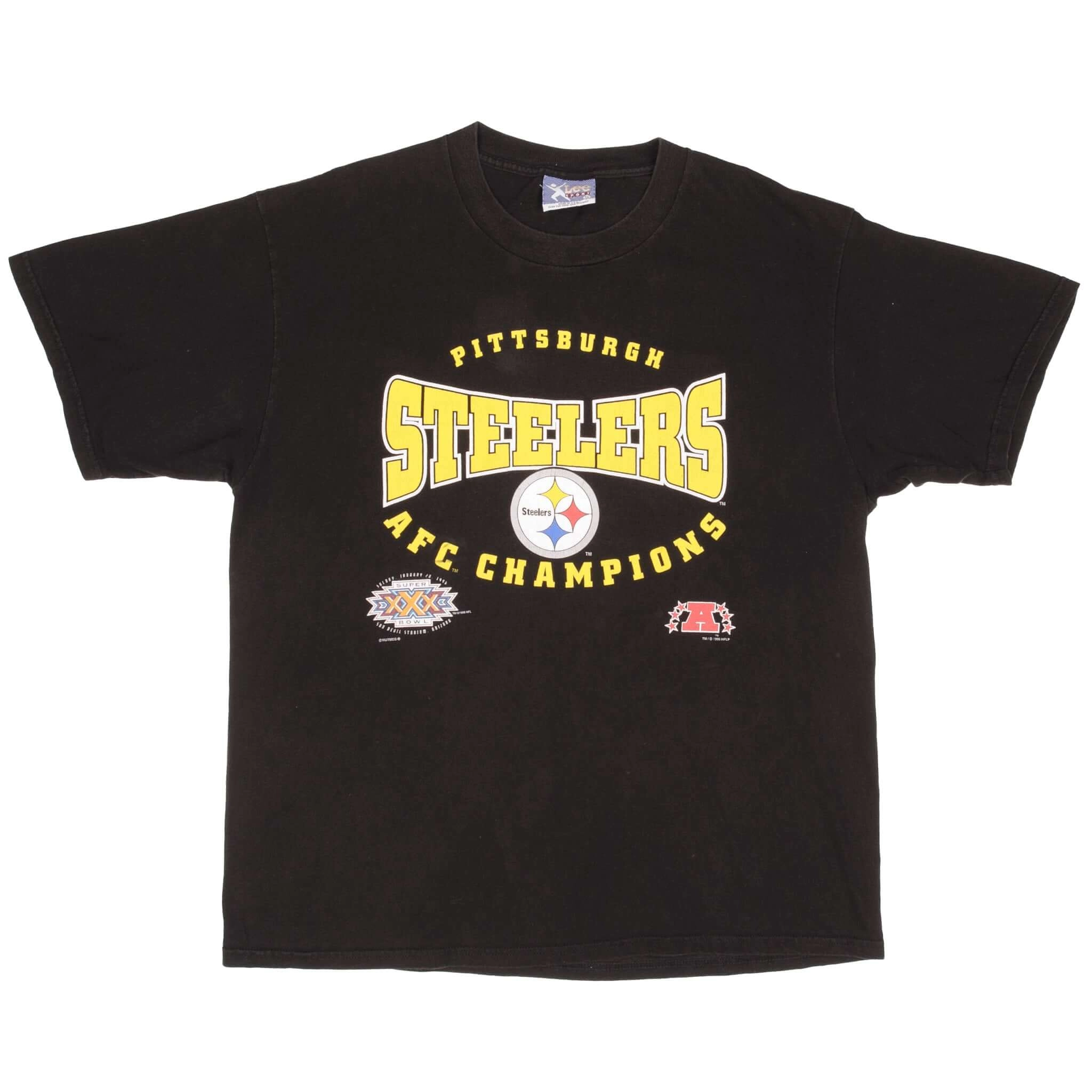 VINTAGE NFL PITTSBURGH STEELERS AFC CHAMPIONS 1995 TEE SHIRT SIZE XL MADE IN USA