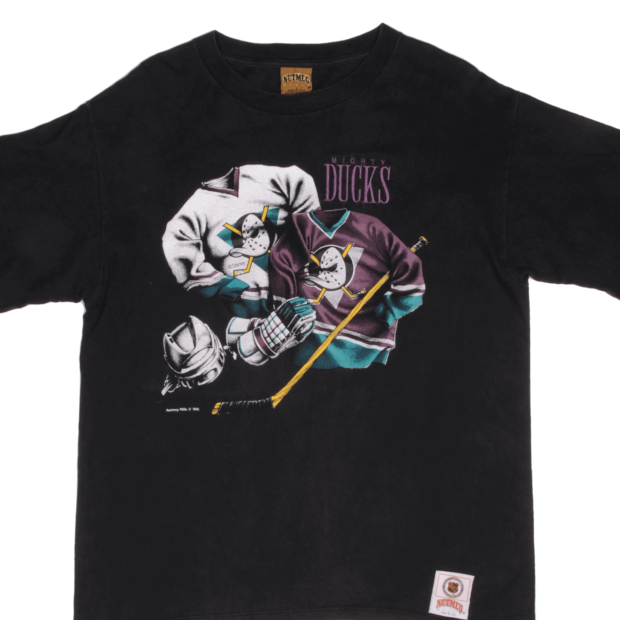 VINTAGE NHL ANAHEIM MIGHTY DUCKS DISNEY TEE SHIRT 1990S LARGE MADE USA