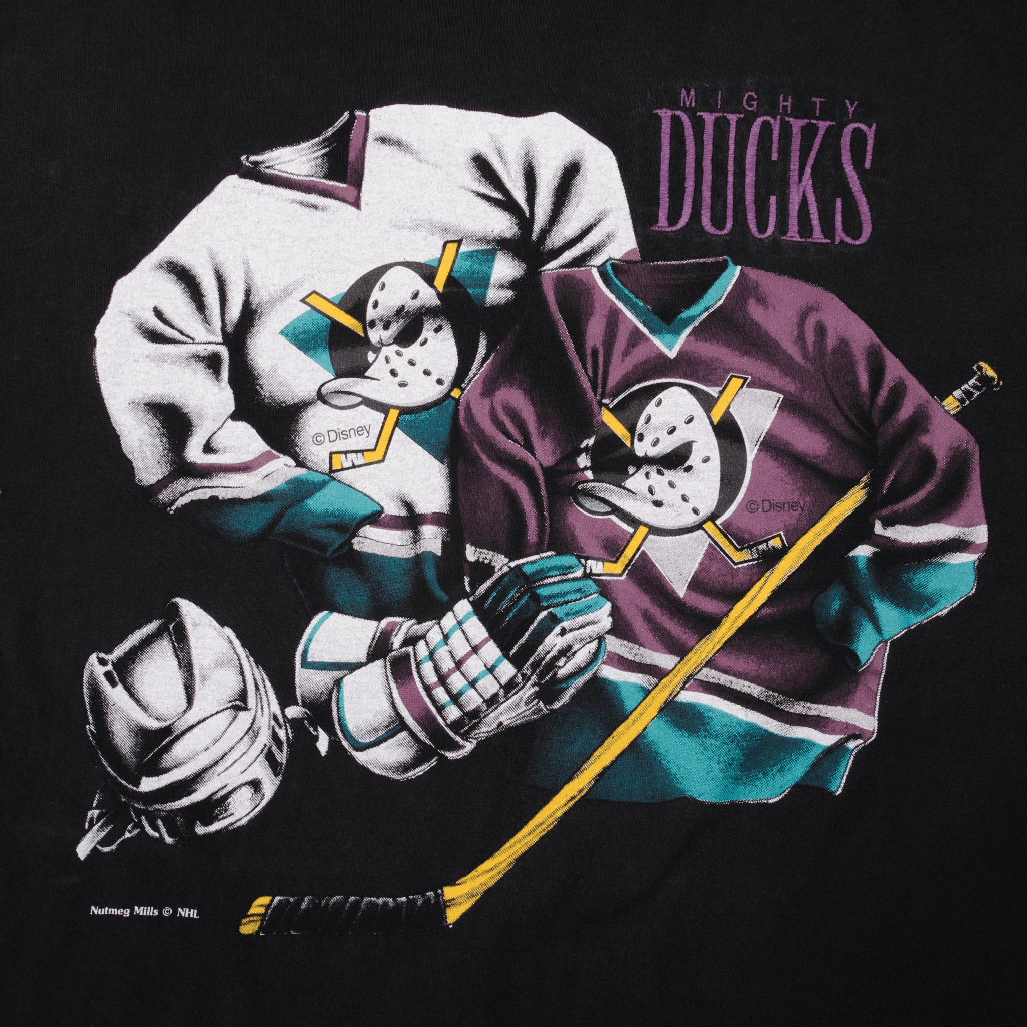 VINTAGE NHL ANAHEIM MIGHTY DUCKS DISNEY TEE SHIRT 1990S LARGE MADE USA