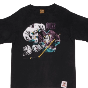 VINTAGE NHL ANAHEIM MIGHTY DUCKS DISNEY TEE SHIRT 1990S LARGE MADE USA