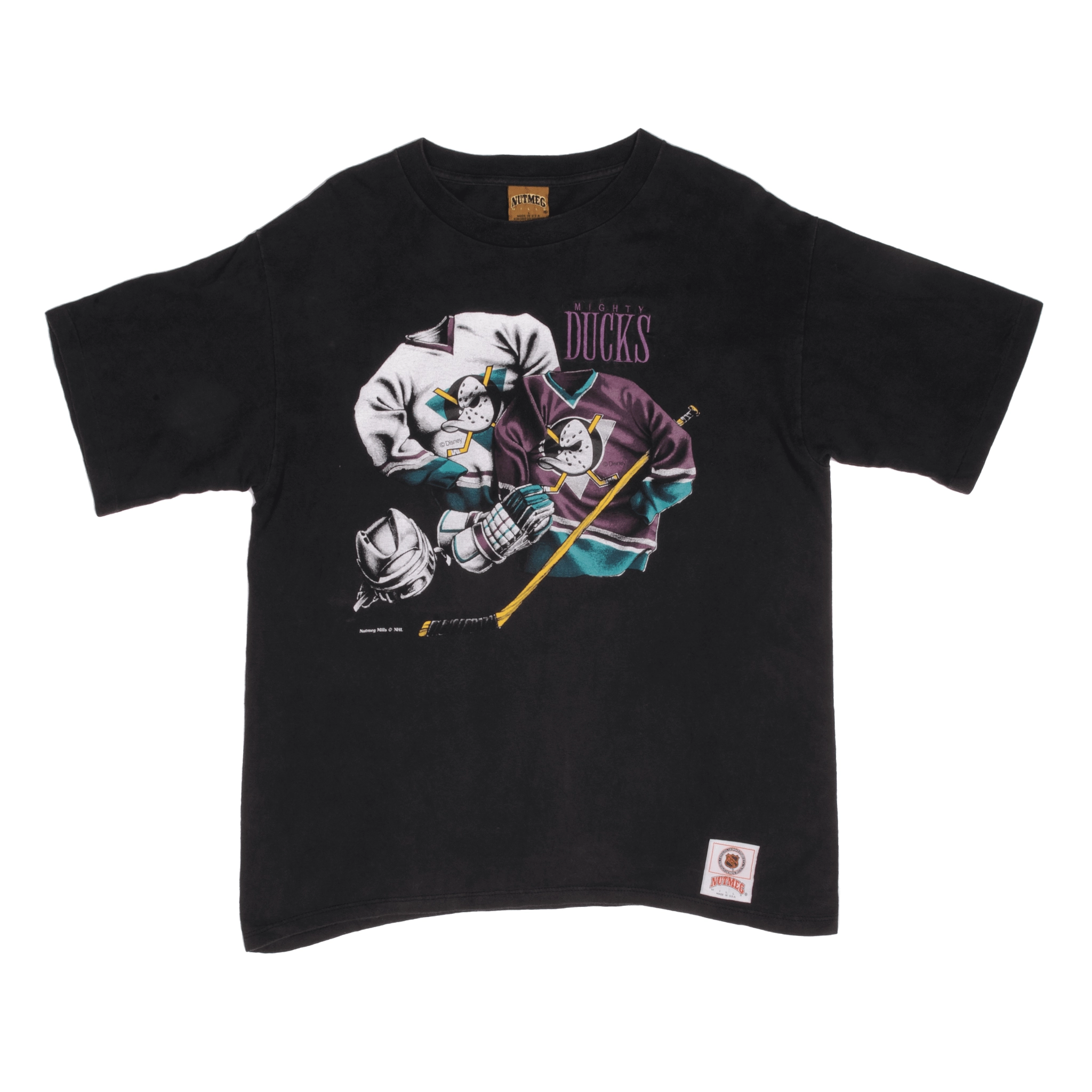 VINTAGE NHL ANAHEIM MIGHTY DUCKS DISNEY TEE SHIRT 1990S LARGE MADE USA