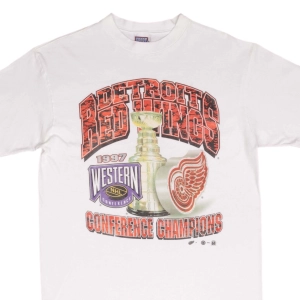 VINTAGE NHL DETROIT RED WINGS WESTERN CHAMPIONS 1997 TEE SHIRT LARGE MADE IN USA