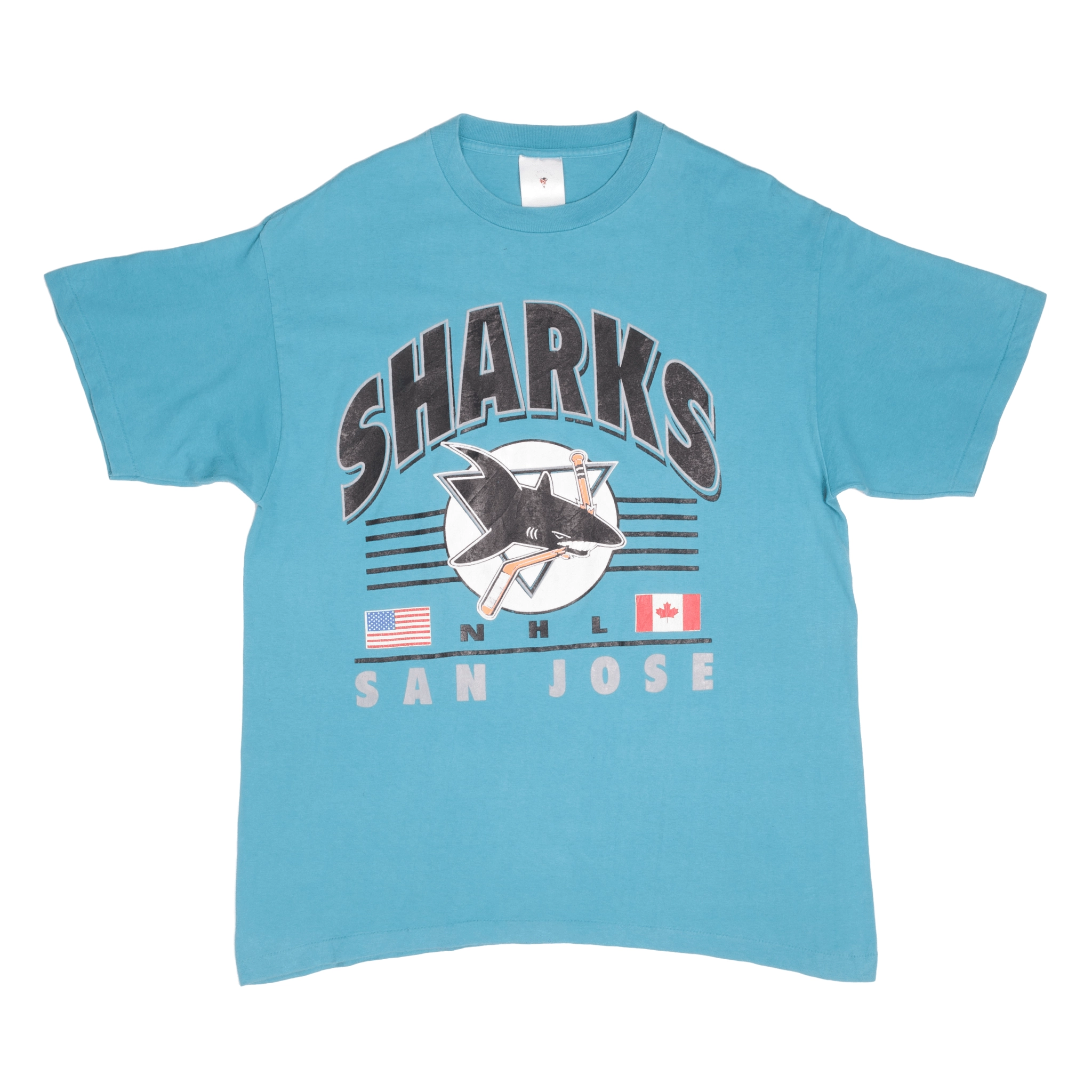 VINTAGE NHL SAN JOSE SHARKS TEE SHIRT 1990S SIZE XL MADE IN USA