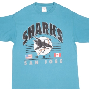 VINTAGE NHL SAN JOSE SHARKS TEE SHIRT 1990S SIZE XL MADE IN USA