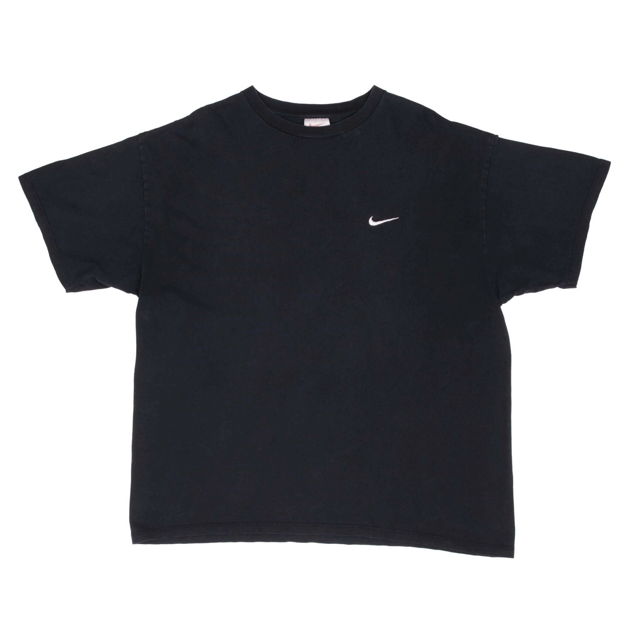 VINTAGE NIKE BLACK CLASSIC SWOOSH TEE SHIRT 1990S SIZE XL MADE IN USA