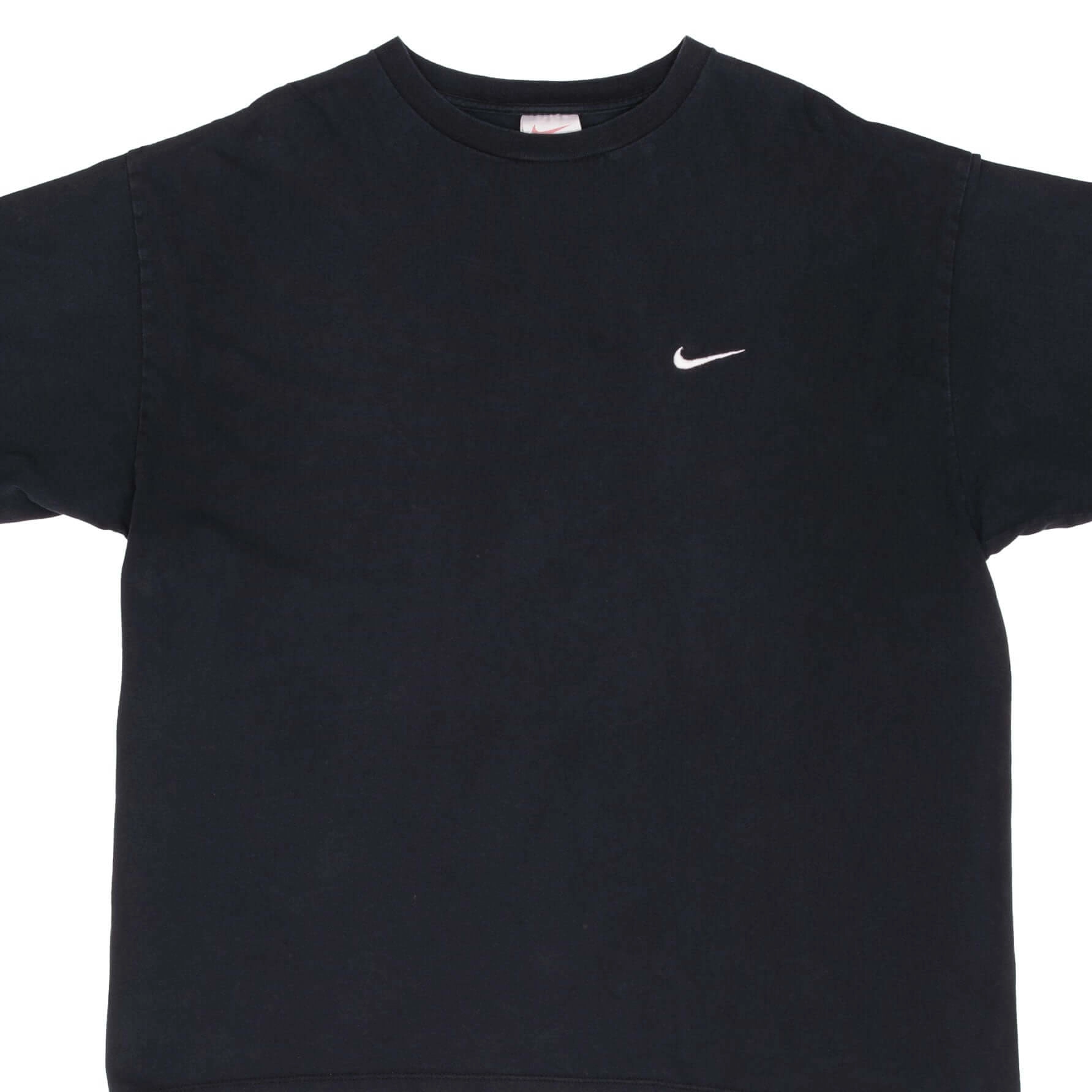 VINTAGE NIKE BLACK CLASSIC SWOOSH TEE SHIRT 1990S SIZE XL MADE IN USA