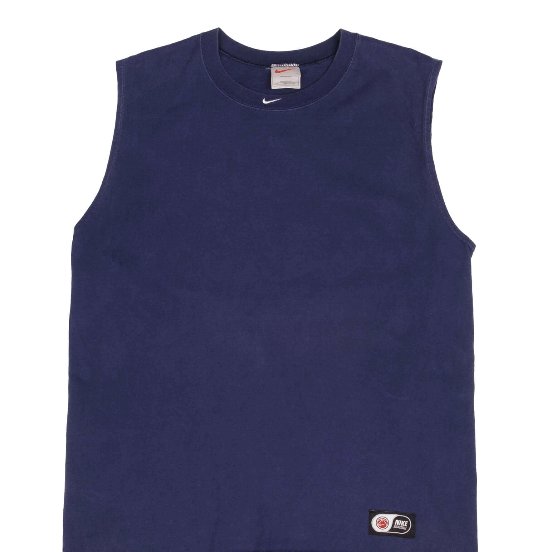 VINTAGE NIKE CENTER SWOOSH NAVY BLUE TANK TOP TEE SHIRT 1990S LARGE MADE IN USA