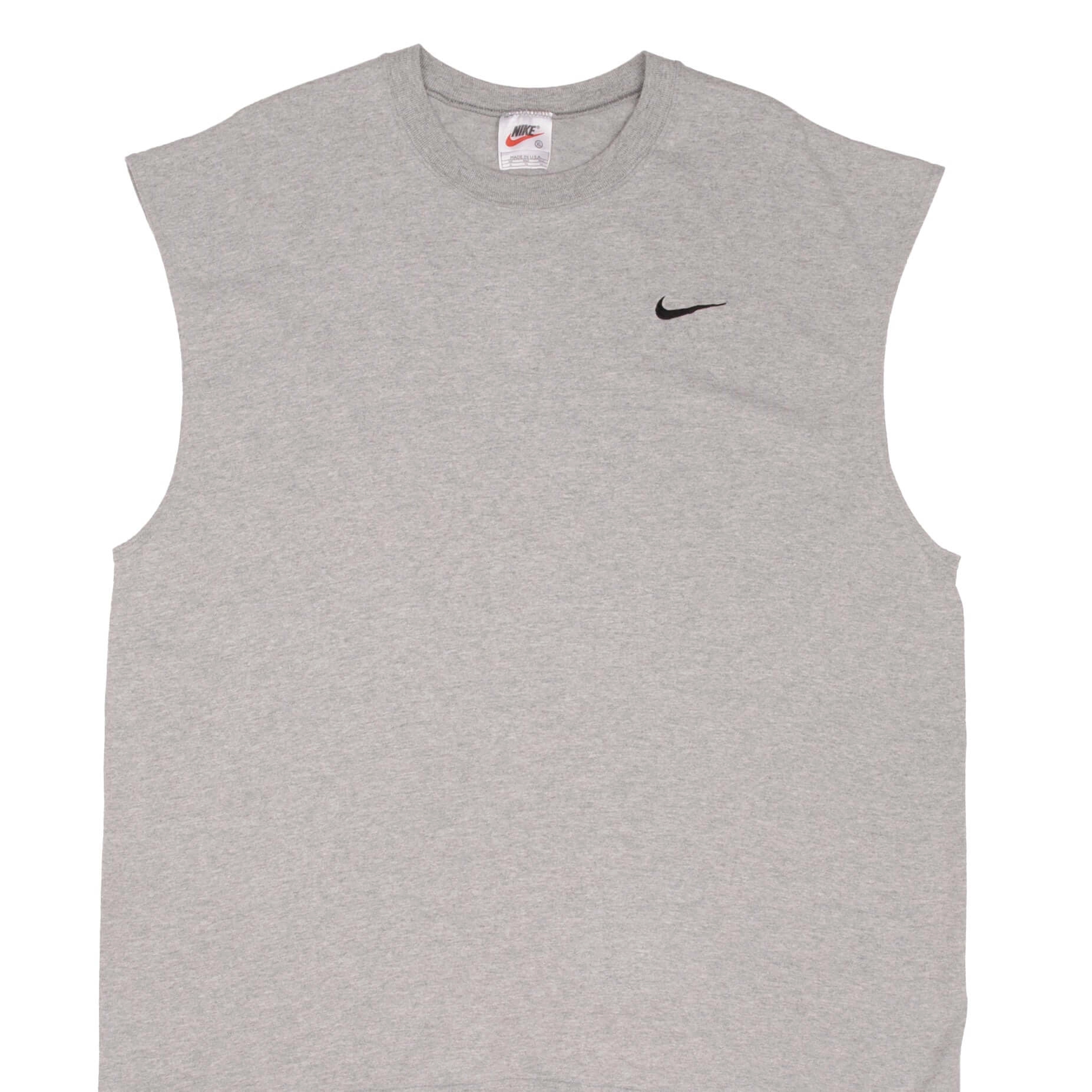 VINTAGE NIKE CLASSIC SWOOSH GRAY TANK TOP TEE SHIRT 1990S SIZE XL MADE IN USA
