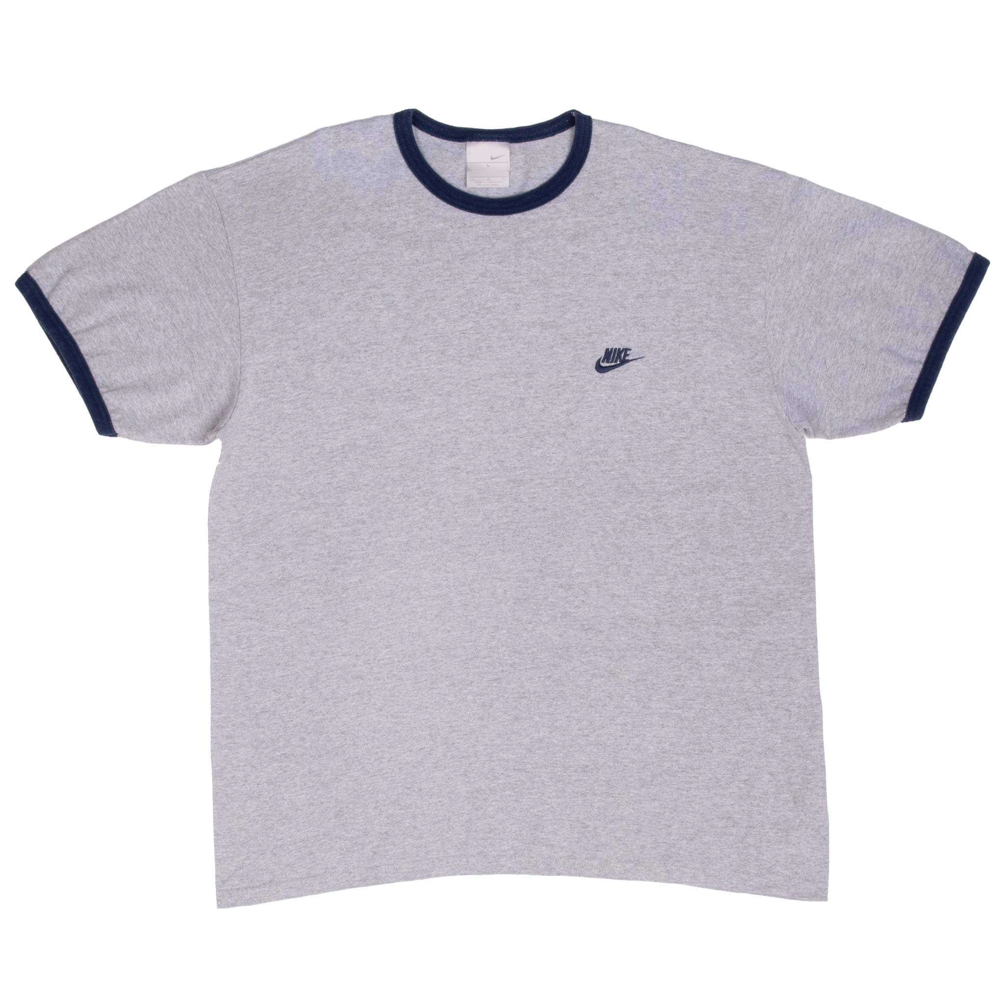 VINTAGE NIKE CLASSIC SWOOSH GREY TEE SHIRT 2000S LARGE
