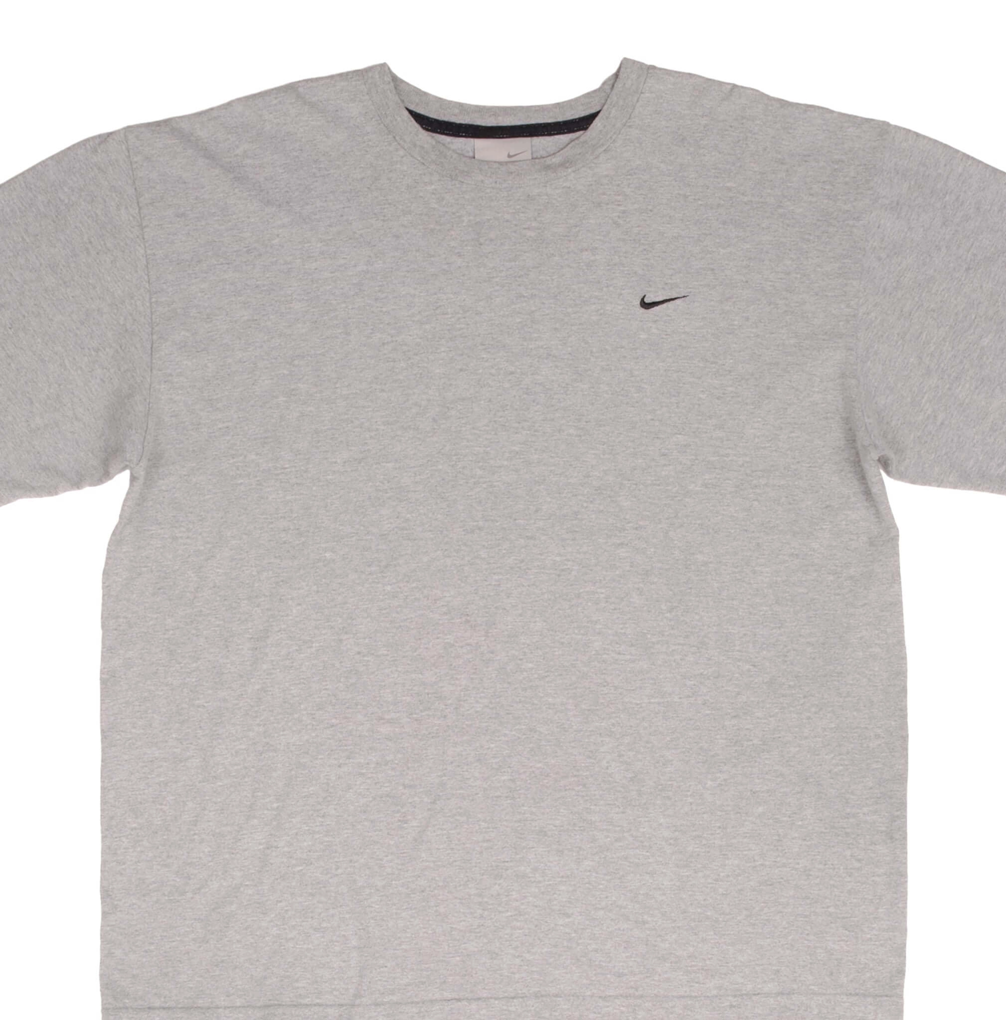 VINTAGE NIKE CLASSIC SWOOSH GREY TEE SHIRT 2000S SIZE LARGE