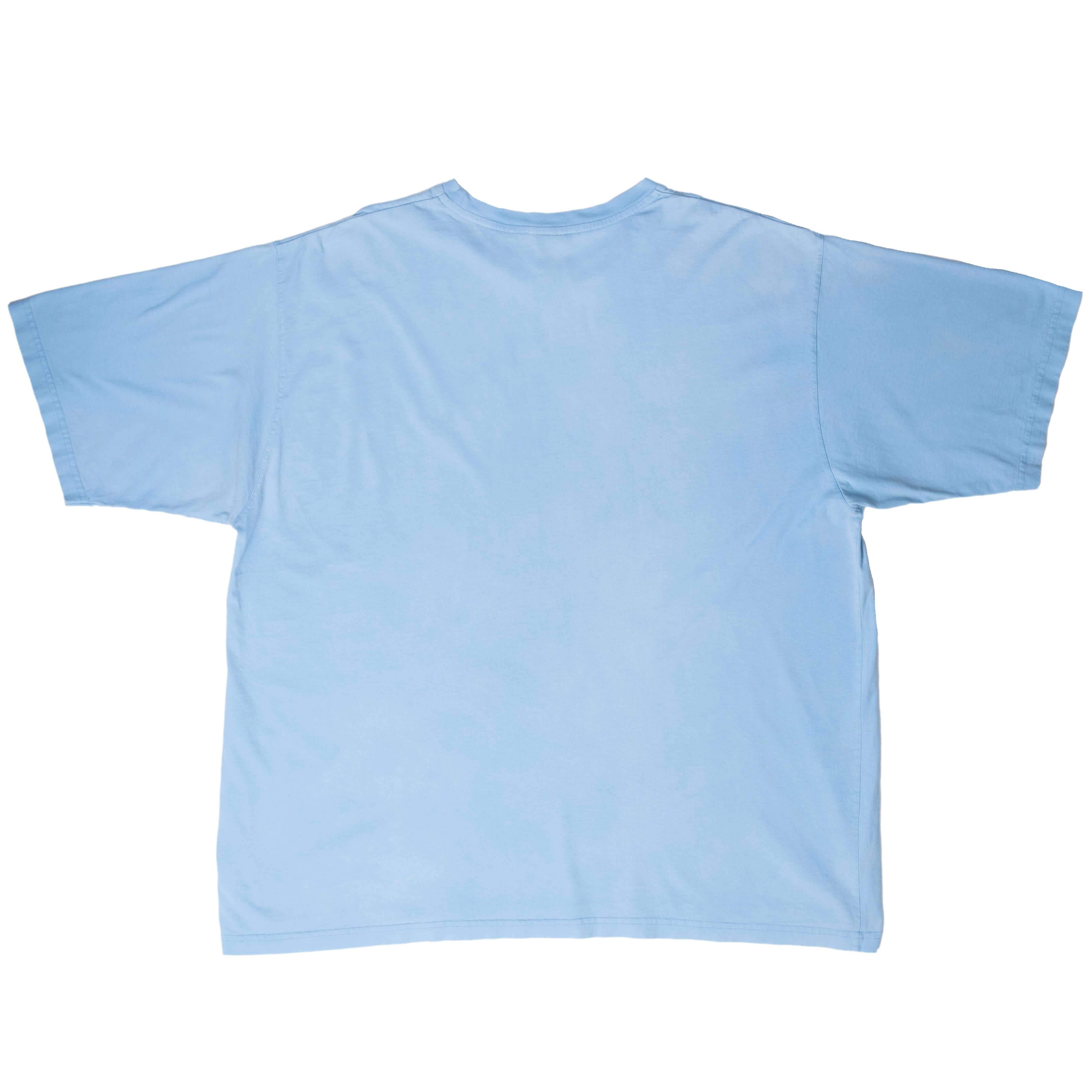 VINTAGE NIKE CLASSIC SWOOSH LIGHT BLUE TEE SHIRT 1990S 2XL