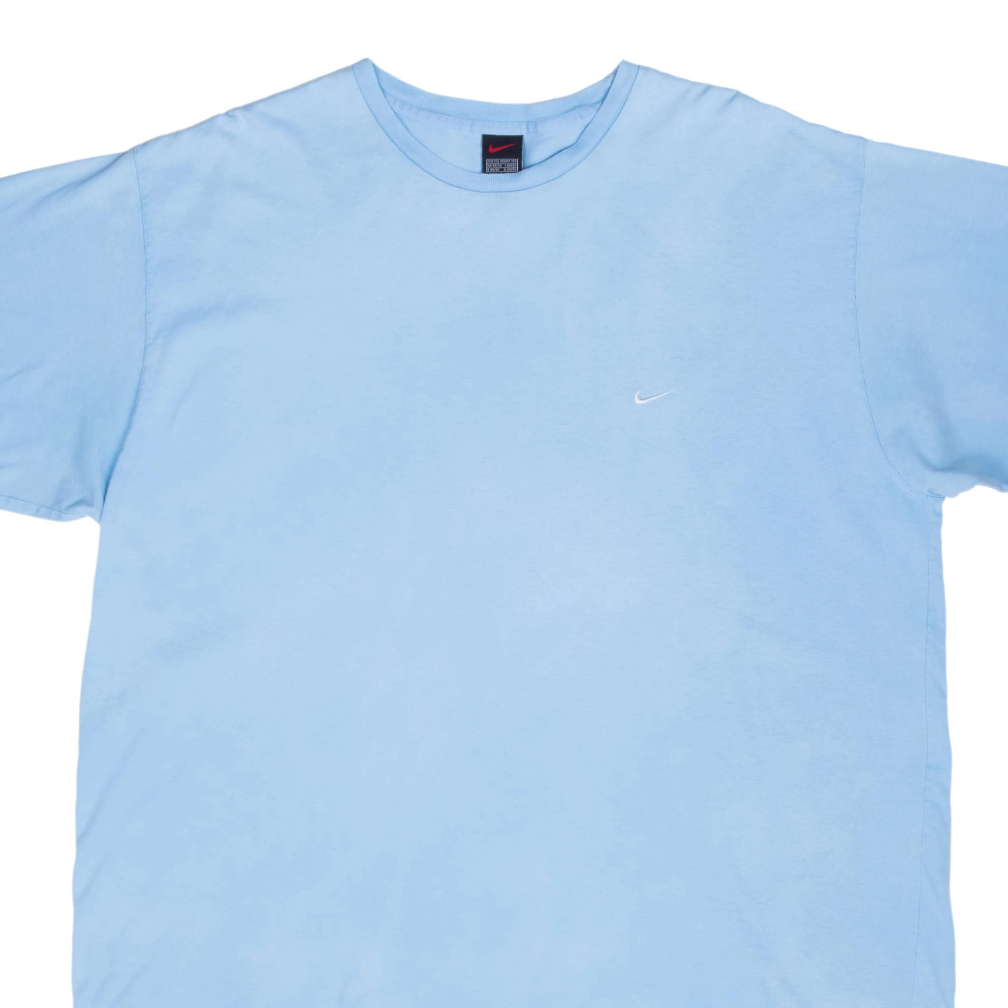VINTAGE NIKE CLASSIC SWOOSH LIGHT BLUE TEE SHIRT 1990S 2XL
