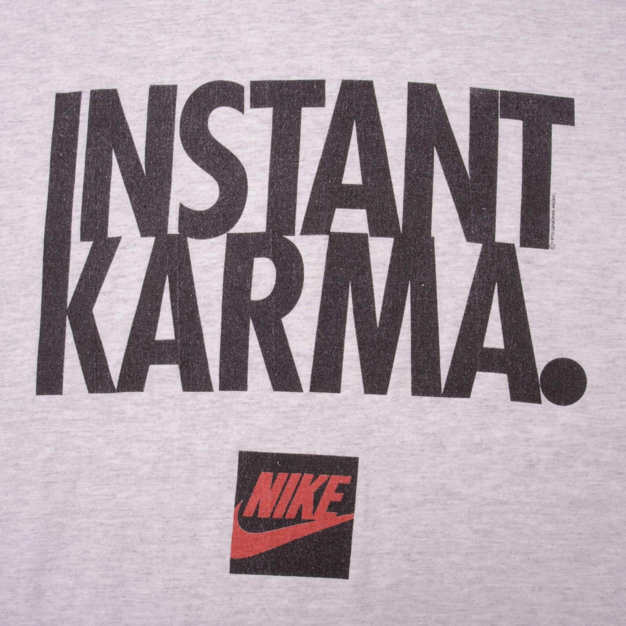 VINTAGE NIKE INSTANT KARMA JOHN LENNON EARLY 1990S TEE SHIRT LARGE MADE USA