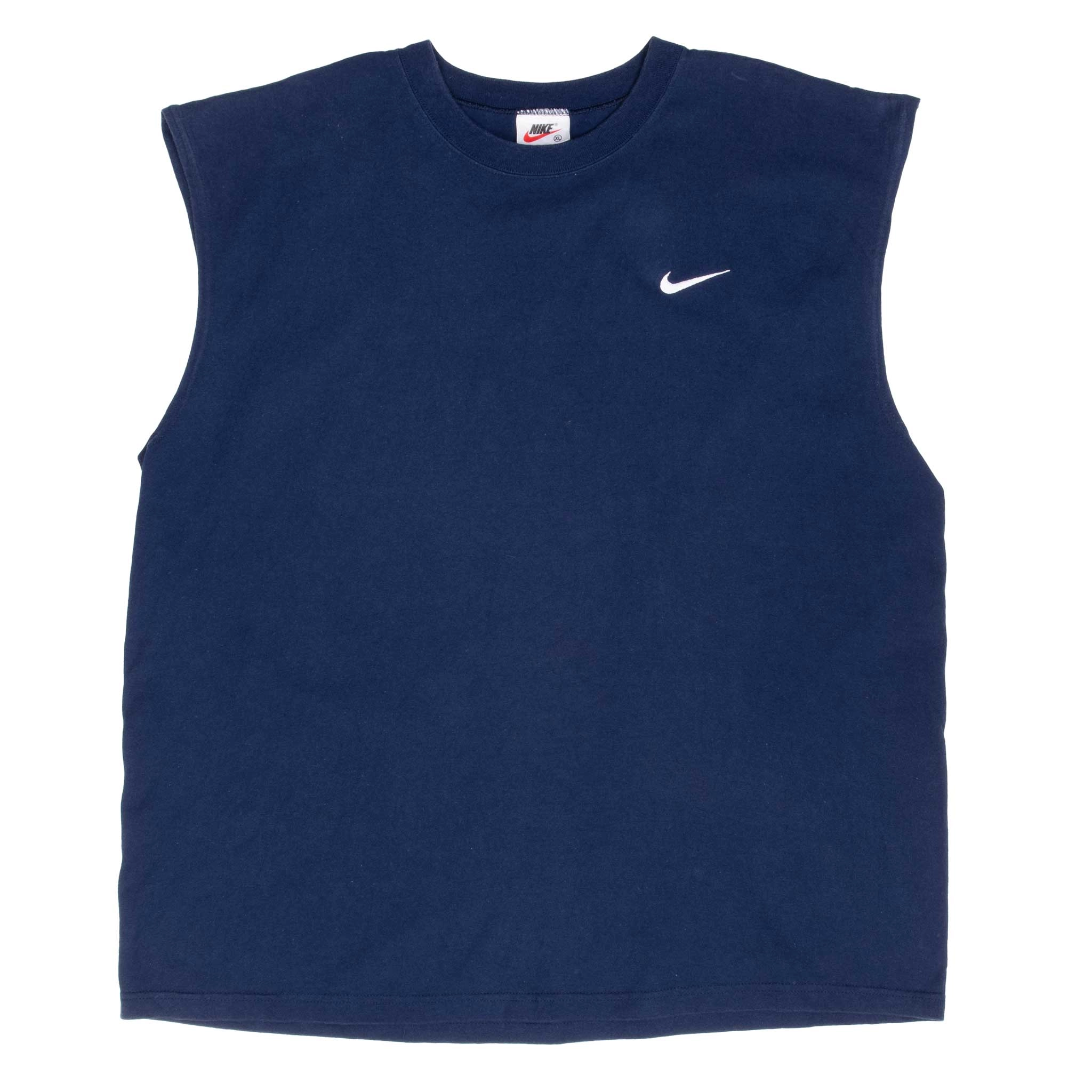VINTAGE NIKE SWOOSH NAVY BLUE TANK TOP TEE SHIRT 1990S XL MADE IN USA