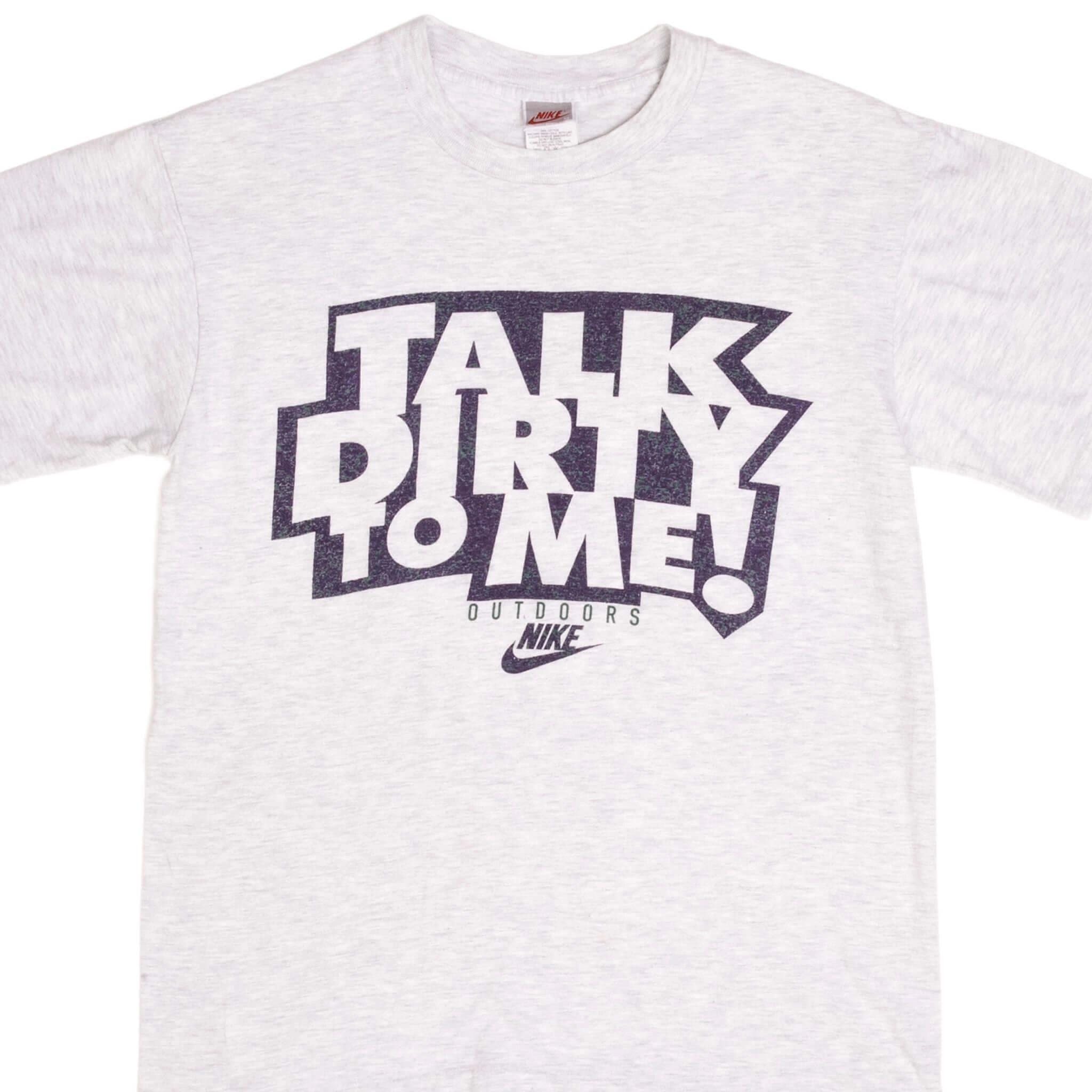 VINTAGE NIKE TALK DIRTY TO ME EARLY 1990S TEE SHIRT SIZE MEDIUM MADE IN USA