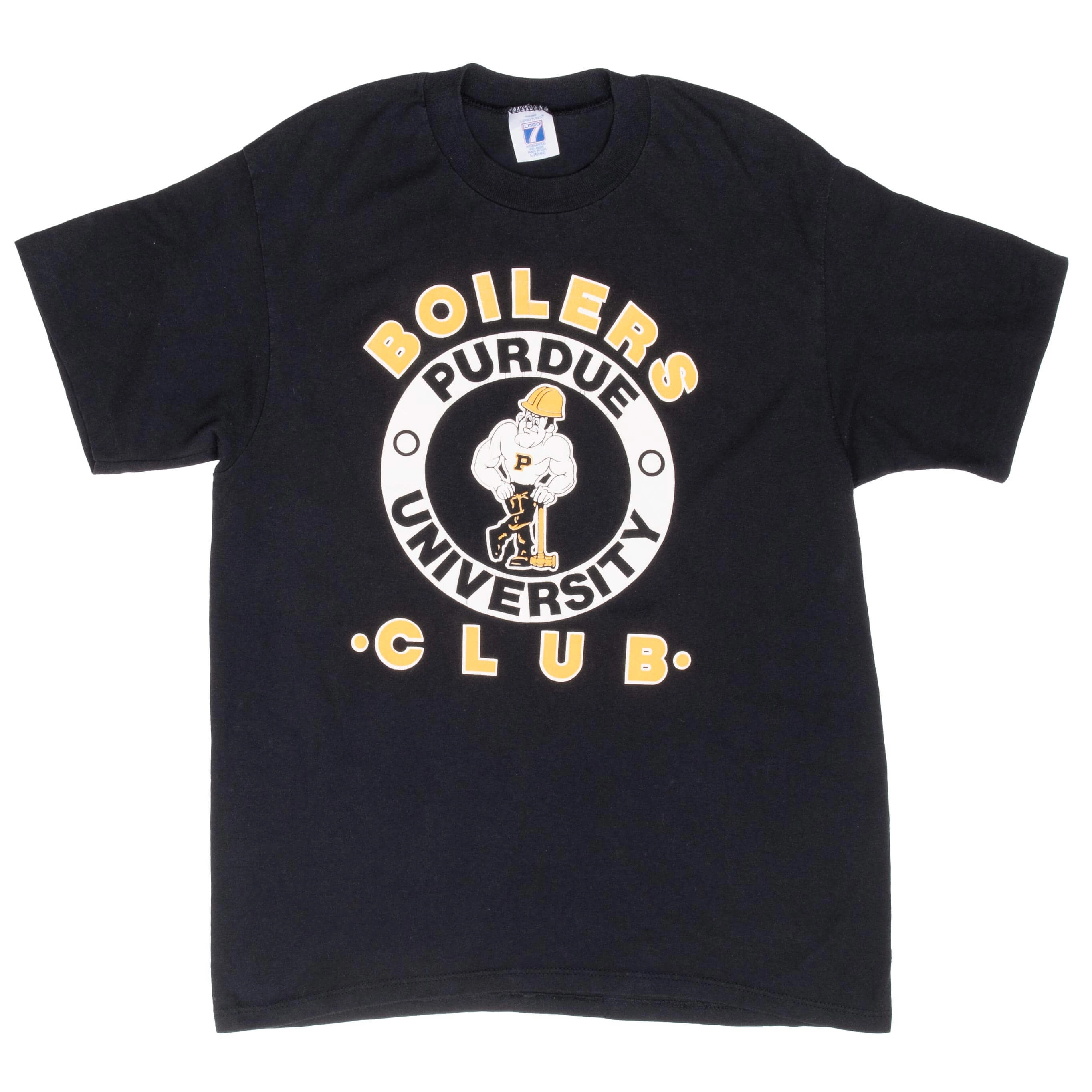 VINTAGE PURDUE UNIVERSITY BOILERS CLUB TEE SHIRT 1980S MEDIUM MADE IN USA