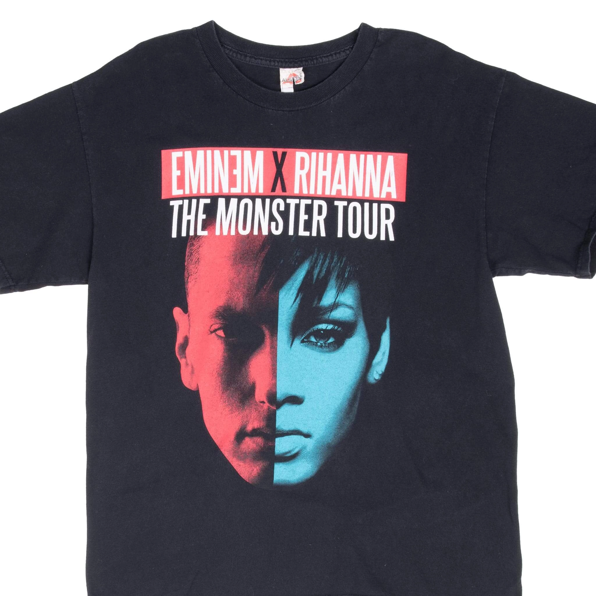 VINTAGE RAP EMINEM X RIHANNA MONSTER TOUR 2014 TEE SHIRT MEDIUM