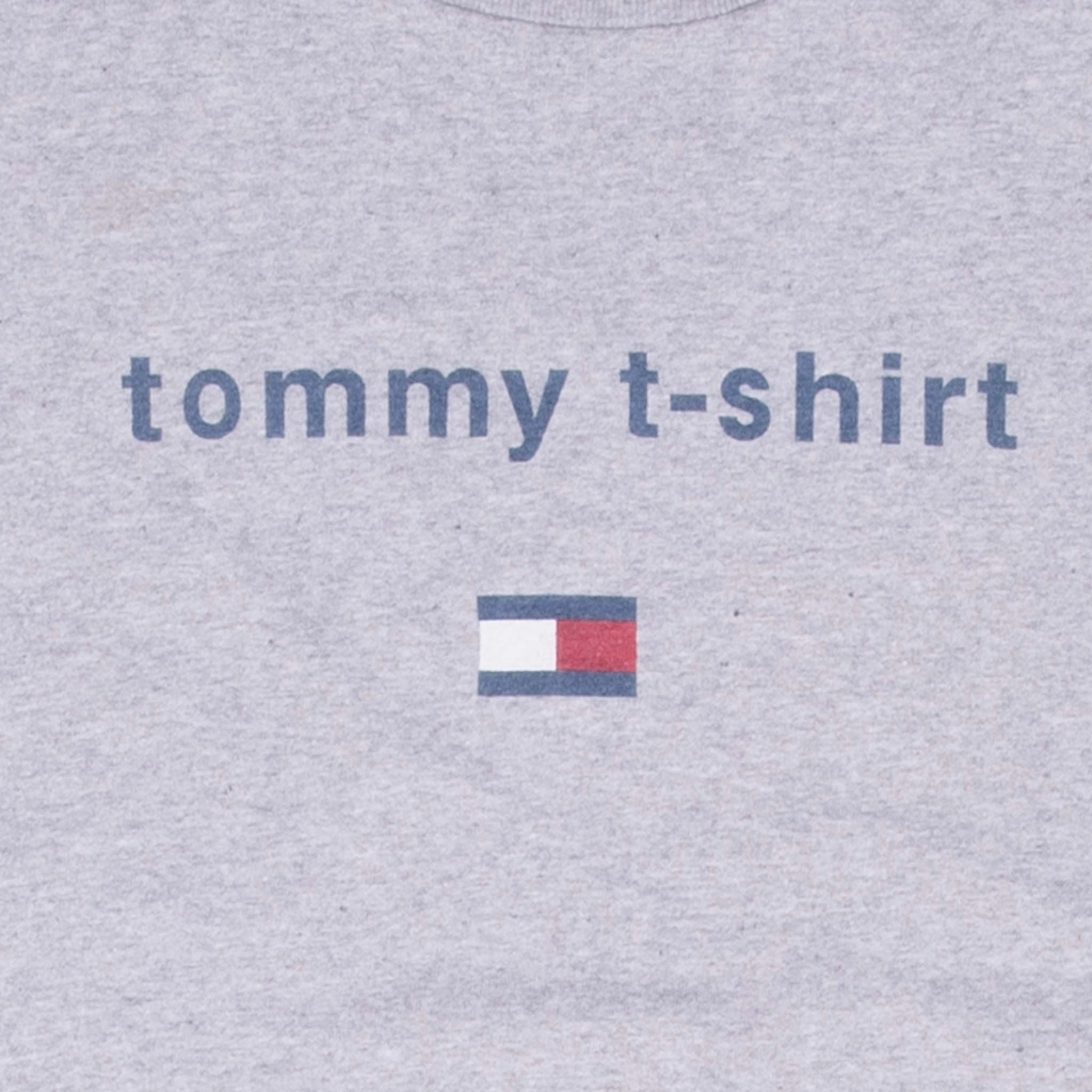 VINTAGE TOMMY HILFIGER GREY CLASSIC TEE SHIRT 1990S LARGE