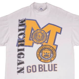 VINTAGE UNIVERSITY OF MICHIGAN GO BLUE TEE SHIRT 1990s SIZE XL