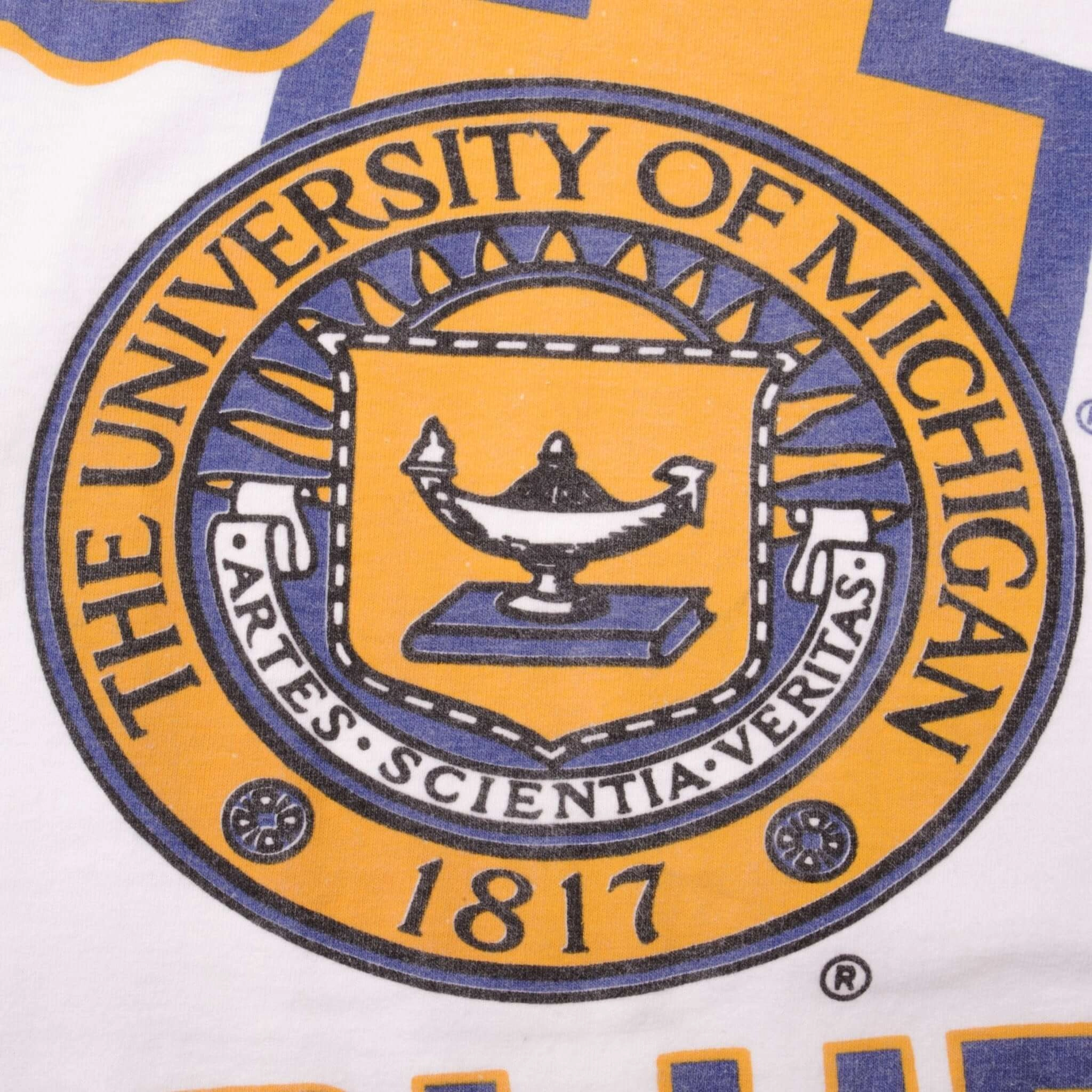 VINTAGE UNIVERSITY OF MICHIGAN GO BLUE TEE SHIRT 1990s SIZE XL