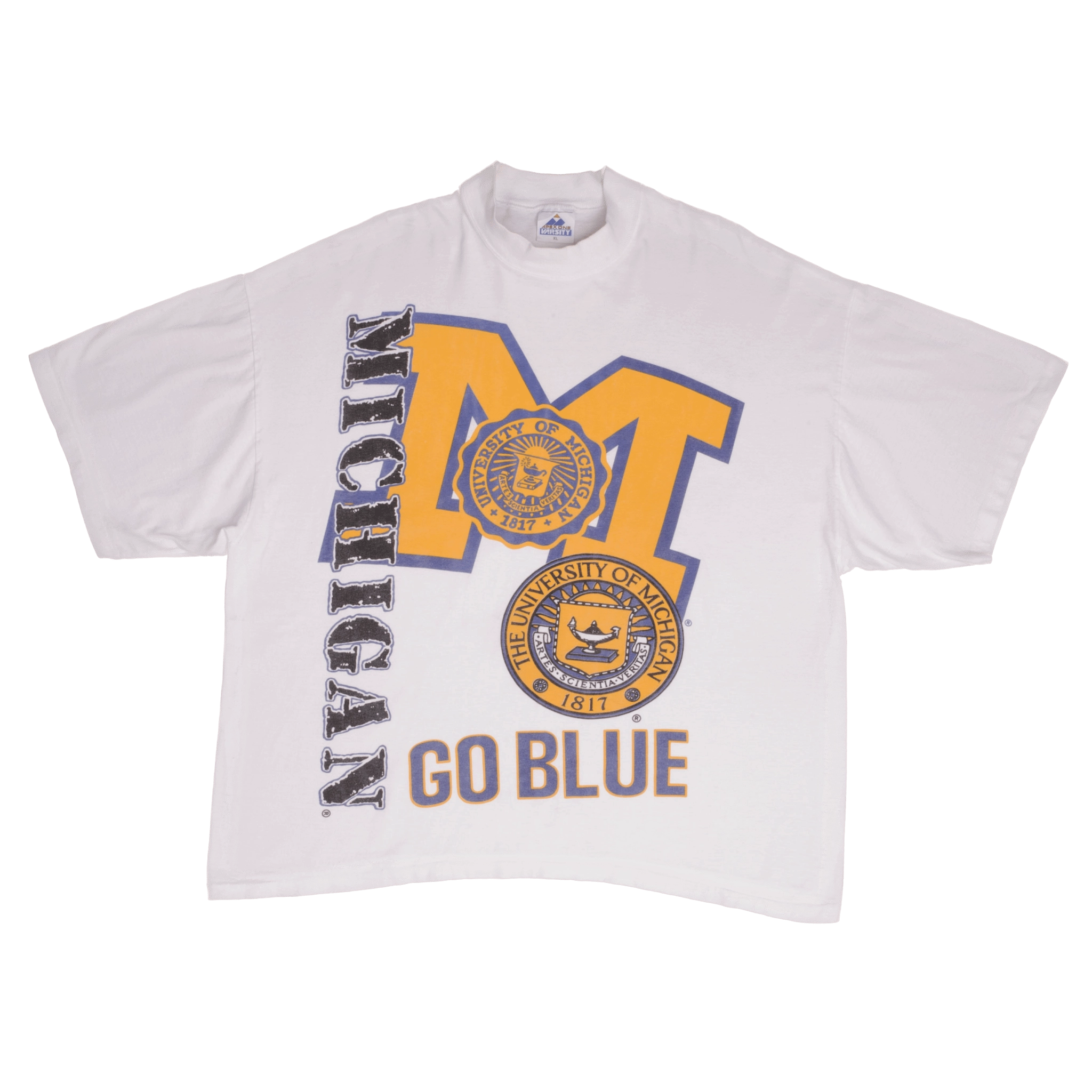 VINTAGE UNIVERSITY OF MICHIGAN GO BLUE TEE SHIRT 1990s SIZE XL
