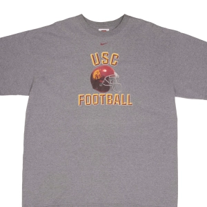 VINTAGE USC TROJANS FOOTBALL NIKE CENTER SWOOSH GRAY TEE SHIRT 2000S SIZE XL