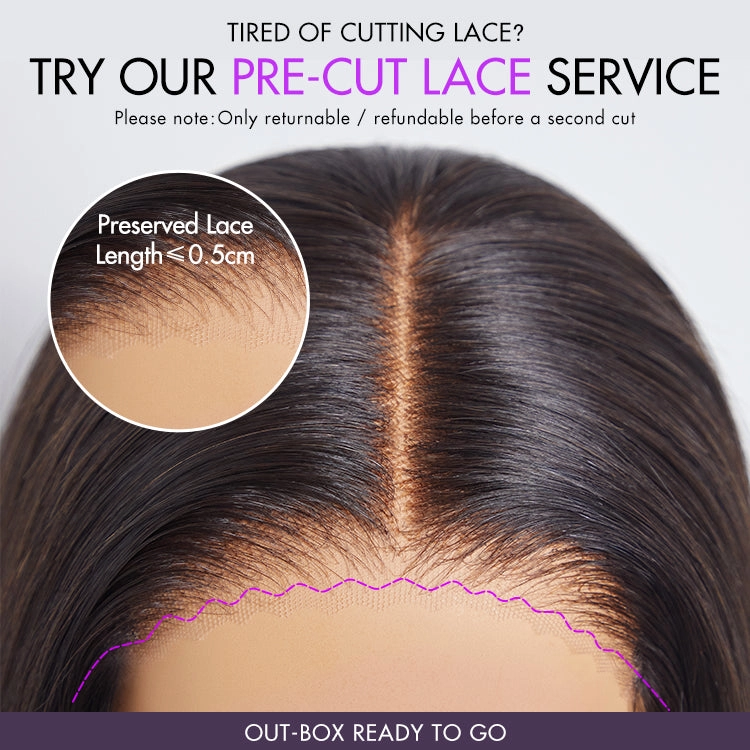 Weekly Special | Brown Highlight / Jet Black Short Cut Slicked Back Curly Ear-to-ear Wide T Lace Wig