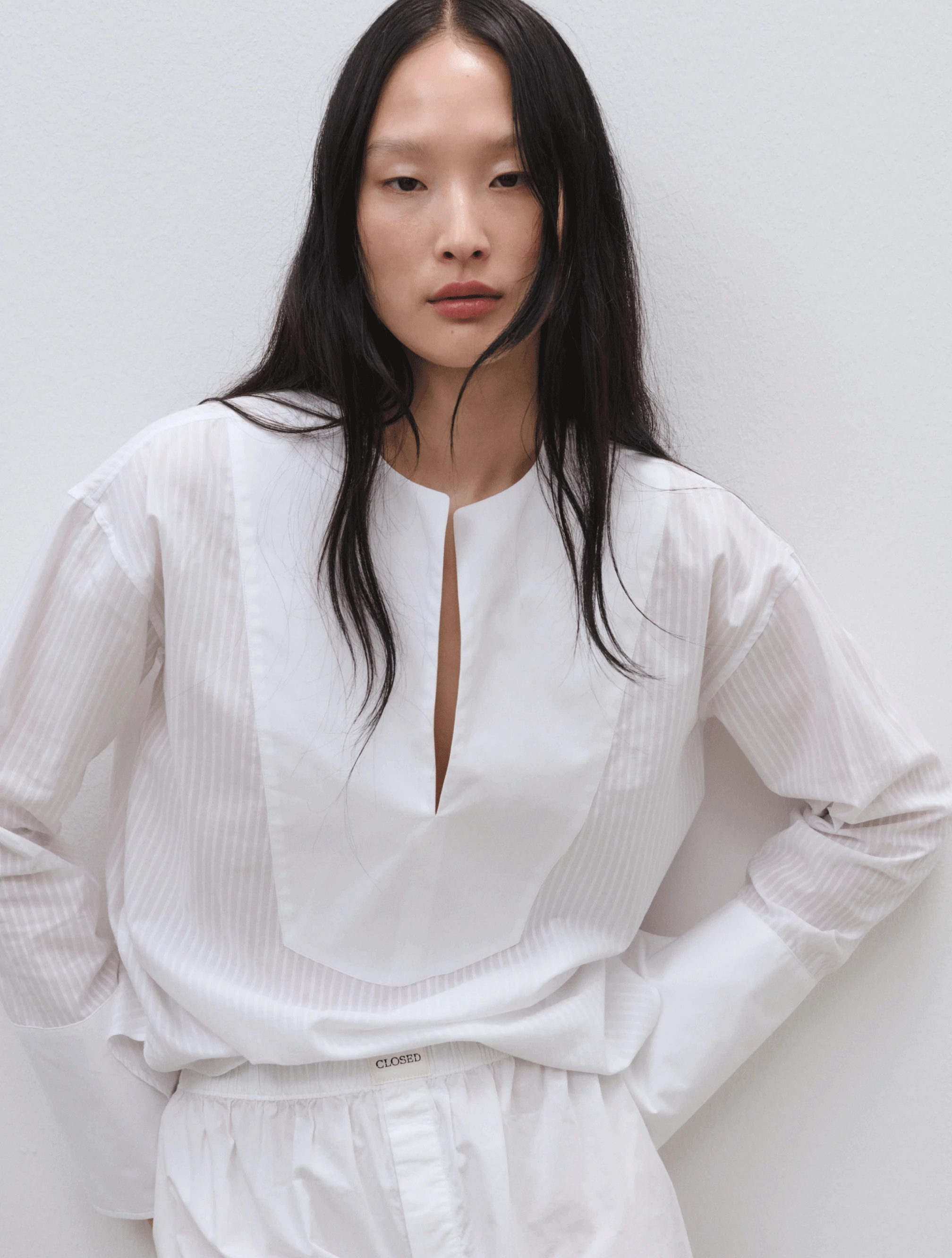 White Cotton Voile Blouse