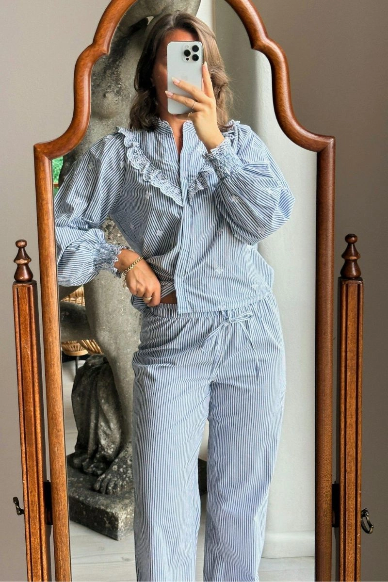 William Stripe Pants | Blue | Bukser fra Neo Noir