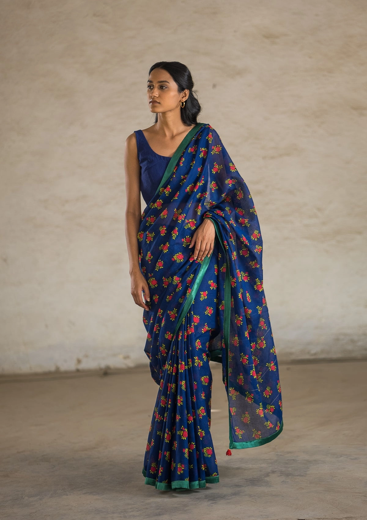 Wishing Blue Cotton Saree