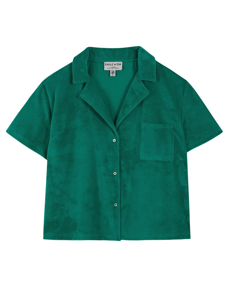 Women Shirt Towelling Haricot - قصيرة