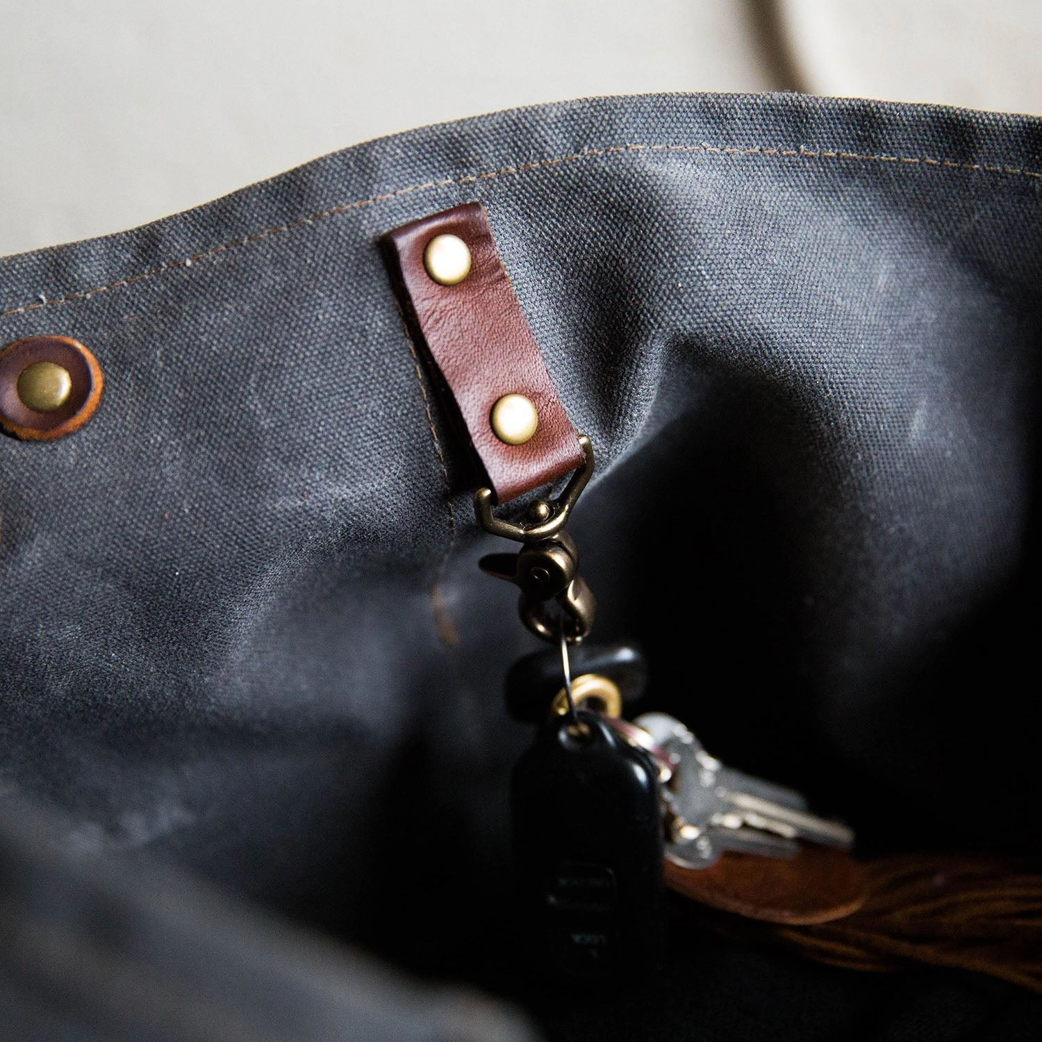 Your Logo   Our Leather - The Market Tote - Fine Leather & Waxed Canvas Bag Purse