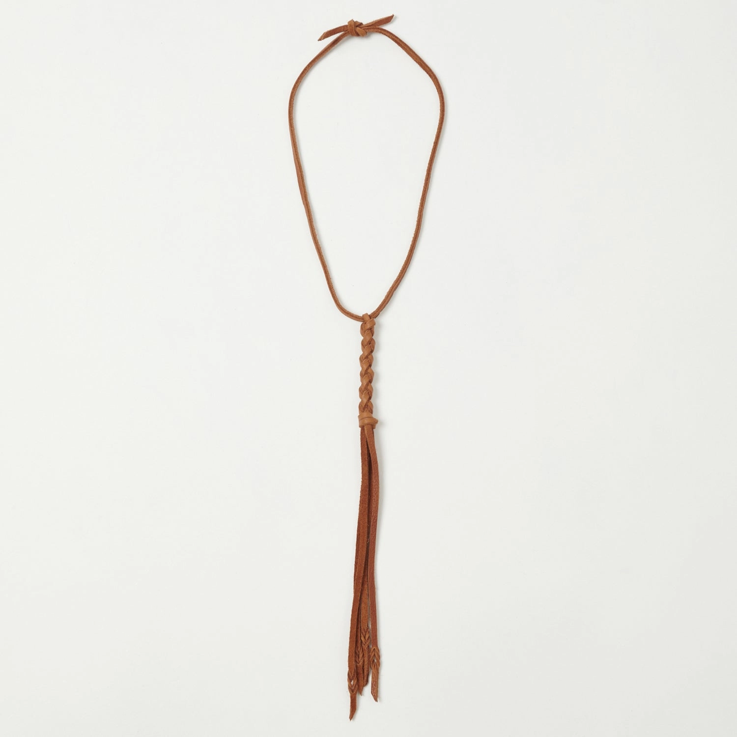 Yuketen Braided Leather Necklace - Rust
