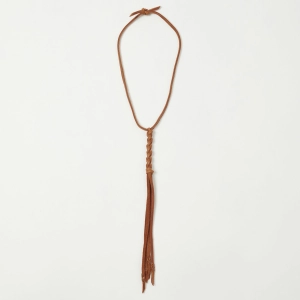 Yuketen Braided Leather Necklace - Rust